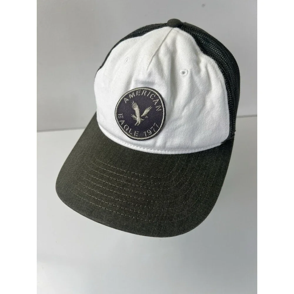 American Eagle Men Mesh Back SnapBack Baseball Hat Ball Cap Retro Outdoor Style